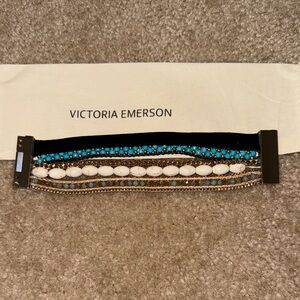 Victoria Emerson Turquoise and White Beaded Bracelet, NEW, Boho